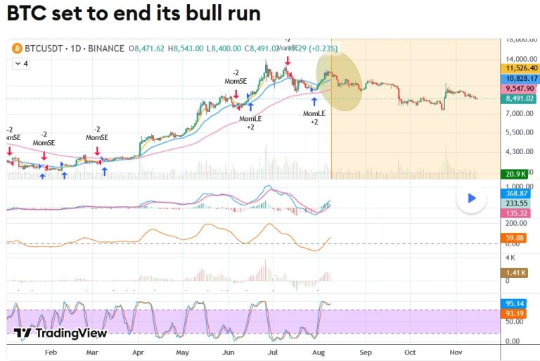 BTC Set To End Its Bull Run - August 2019