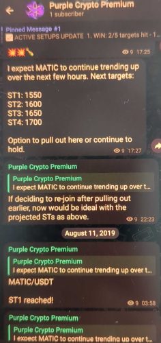 MATICUSDT August 2019 Setup 2 - Telegram Post 1
